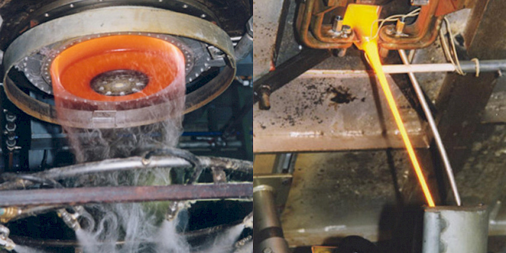 Spinning discs for the production of glass wool / Outlet nozzle