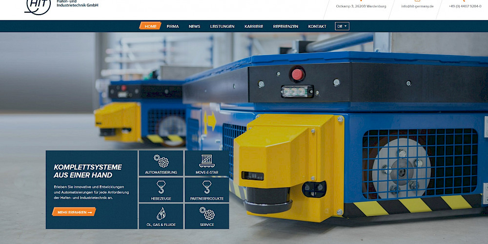 HIT Germany, Hafentechnik, Industrietechnik, Automatisierung, Move-e-star, Hebezeuge, Öl, Gas, Fluide